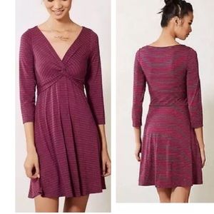 Anthropologie Jersey Knot Striped Dress [XS]